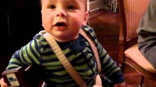 7 Month Old Baby Talking in his Tripp Trapp  Babbling conversation [upl. by Jorgensen]