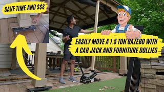 NO DISASSEMBLE large Gazebo relocation EASY ONE MAN JOB [upl. by Baerman160]