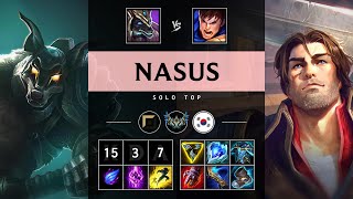 Nasus Top vs Garen Quadra Kill Dominating  KR Challenger Patch 1417 [upl. by Alehs464]