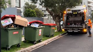 Extremely Overflowing Bulk Bins  Post Christmas Bulk Waste Truck [upl. by Annaicul]