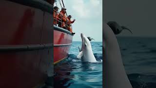 Sailor rescue beluga cut whaleshortvideo [upl. by Atilam267]