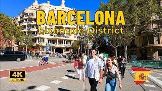 Walking in Barcelona Eixample District  Spain 🇪🇸 4K UHD October 2024 [upl. by Thacker]