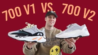 COMPARING ADIDAS YEEZY 700 V1 TO 700 V2 [upl. by Nylrak]