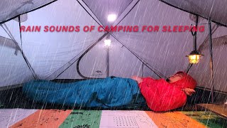 Best camping video in heavy rain sounds for sleeping relaxing insomnia and stress relief ASMR [upl. by Buonomo995]