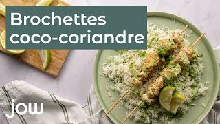 Recette des brochettes de poulet cococoriandre [upl. by Briant]