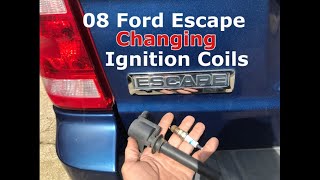 How to replace spark plug coils on a 2008 Ford Escape [upl. by Eihpos]