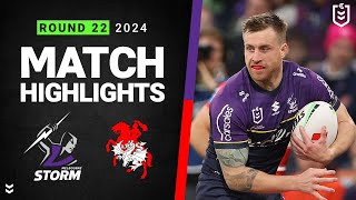 NRL 2024  Storm v Dragons  Match Highlights [upl. by Atthia]