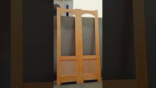 Mirror yellow pine wood door  Mirror door for hall [upl. by Kcirre]