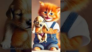 Adorable Kitten and Tiny Puppy cat cute story [upl. by Ativahs484]