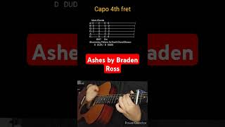 Ashes by Braden Ross Acoustic Guitar Tab shorts [upl. by Elgna]