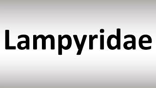 How to Pronounce Lampyridae [upl. by Llerad]