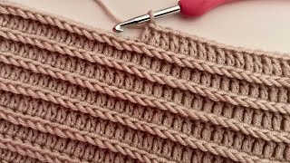 Fun and Easy 👌 Crochet Pattern Only Two Rows Repeat 👍 [upl. by Naghem859]