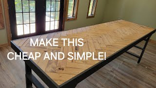 Building a Herringbone dining room table top for the duck lodge [upl. by Ramalahs]