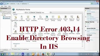 Enable Directory Browsing In IIS HTTP Error 40314The Web server is configured to not list [upl. by Faline99]