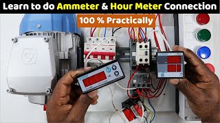 How to add Ammeter and Hour Meter in DOL Starter  Ammeter wiring with CT TheElectricalGuy [upl. by Adoc743]