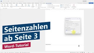 Word Seitenzahlen ab Seite 3 beginnend mit 1 – Wissenschaftliche Arbeit in Word [upl. by Anrak113]