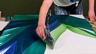 Using Acrylic Paint as WATERCOLOR  Building up Layers  Abstract Acrylic Painting [upl. by Atisor]