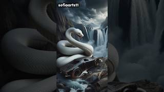 Luxury in Peril Giant White Snake Crushes a Lamborghiniexplore nature anaconda lamborghini [upl. by Wendi]