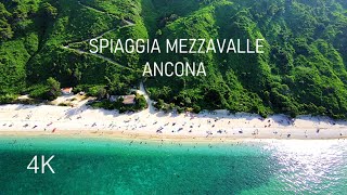 Spiaggia Mezzavalle Ancona  4K Drone [upl. by Eimmit]