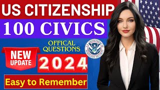 2024 100 Civics Questions and answers in RANDOM Order amp SIMPLEST ANSWERS [upl. by Bickart848]