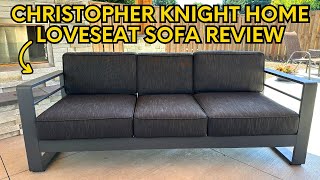 Review Christopher Knight Home Cape Coral Outdoor Loveseat Sofa with Tray [upl. by Mohandis]