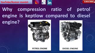 Compression ratio of petrol vs diesel engine compression ratio to fuel [upl. by Joni]