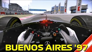 Coulthards Epic Battle at the 1997 Argentina Grand Prix in Assetto Corsa VR [upl. by Lleddaw]