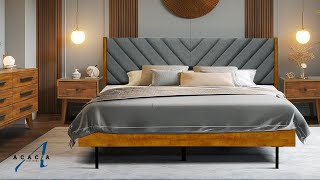 How to Assemble Your ASTORIA Solid Wood Upholstered Bed Frame [upl. by Sneve631]