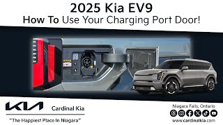 2025 Kia EV9  How To Use Your Charging Port Door [upl. by Ahsikym]