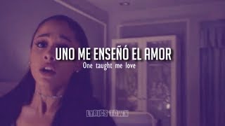 thank u next  Ariana Grande  LYRIC VIDEO Letra en Inglés y Español [upl. by Noyad]