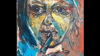 How to make an abstract acrylic paint portrait Soyut akrilik boya portre nasıl yapılır [upl. by Llertal]