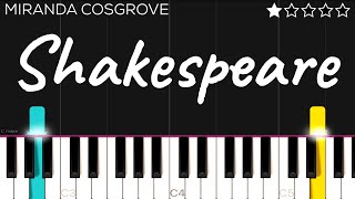 Miranda Cosgrove  Shakespeare  EASY Piano Tutorial [upl. by Reagan520]