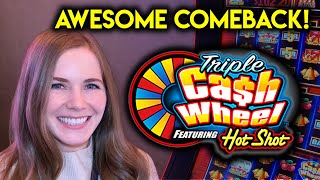 Triple Cash Wheel Slot Machine Featuring Hot Shot Went From Sour To Sweet Nice Comeback [upl. by Domel]