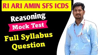 Reasoning Mock Test  RI ARI AMIN SFS ICDS Exam 2024  Selected Questions [upl. by Nerdna]