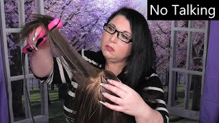 ASMR Hair Salon Roleplay NO TALKING Hair Wash Wet Haircut Blow Dry Hair Dryer Straightening [upl. by Jacintha]