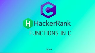 4  Functions in C  Hackerrank C Solutions [upl. by Aiset]