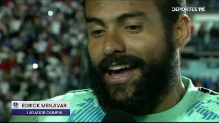 Portero Edrick Menjivar celebra el triunfo de la copa 37 del Olimpia [upl. by Buschi]