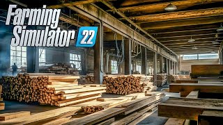 Using Amazing realistic Sawmill to make wood boards  FS 22 [upl. by Raddie243]