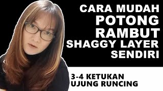 Cara Mudah Potong Rambut Shaggy Layer Sendiri [upl. by Ibmab]