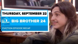 BB24 Episode 32 Eviction Recap September 22  Big Brother 24 [upl. by Jorgenson]