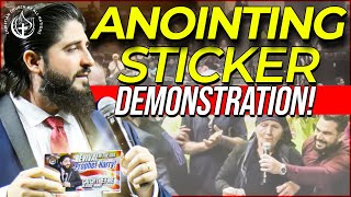 PROPHET HARRY DEMONSTRATES NEW ANOINTING STICKER AT SAN DIEGO REVIVAL [upl. by Dewees]