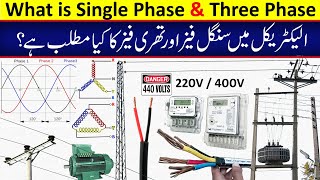 Single phase and Three phase complete explanation in Urdu  Electric Transmission and Distribution [upl. by Anisor973]