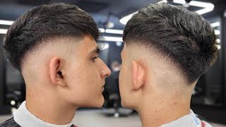 COMO HACER UN MID FADE EN V ✅️ paso a paso video tutorial corte de pelo hombre barbershop mexico [upl. by Sema]