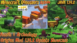 Fossils amp Archeology Origins Mod 1192 Dinosaurs Showcase 4K60FPS Minecraft JAVA Dinosaurs Ep594 [upl. by Eentirb233]