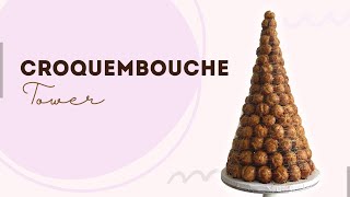 How to Make a Profiterole Tower  Croquembouche  French Wedding Cake [upl. by Dnesnwot]