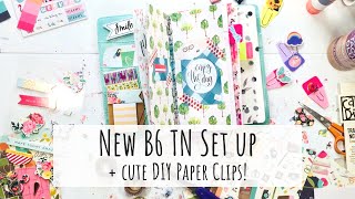 Setting up NEW Carpe Diem Planners B6 Travelers Notebook 2018  Cute DIY Paperclips for TN Pockets [upl. by O'Connell]