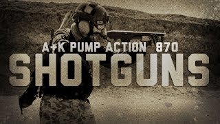 Airsoft Shotgun Pump Action Rifle Review of AampK 870 M870 Airsoft Rifles [upl. by Carhart]