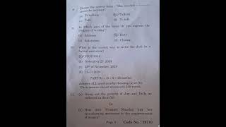 3rd Semester 2nd year General English III Question Paper MSU [upl. by Mccandless118]