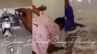 EXTREME DEEP BATHROOM CLEANING  Redecorating Organizing [upl. by Sina]