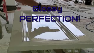 How to get that GLOSSY and Glassy cabinet finish  Kitchen cabinet painting [upl. by Illek350]